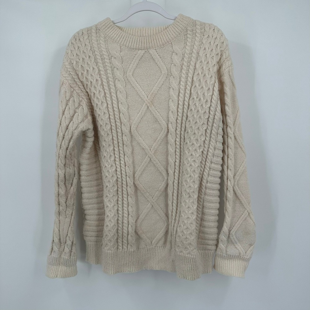 Elfric Eden Mens Preppy Fisherman Cable Knit Sweater Size L Nautical Yacht Club